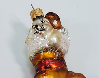 Impuls Puppy in Boot Mouth Blown Christmas Ornament, Poland, Original Box