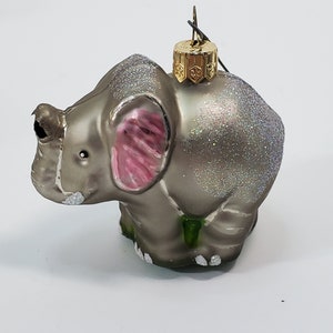 Impuls Elephant Mouth Blown Christmas Ornament, Poland, Original Box