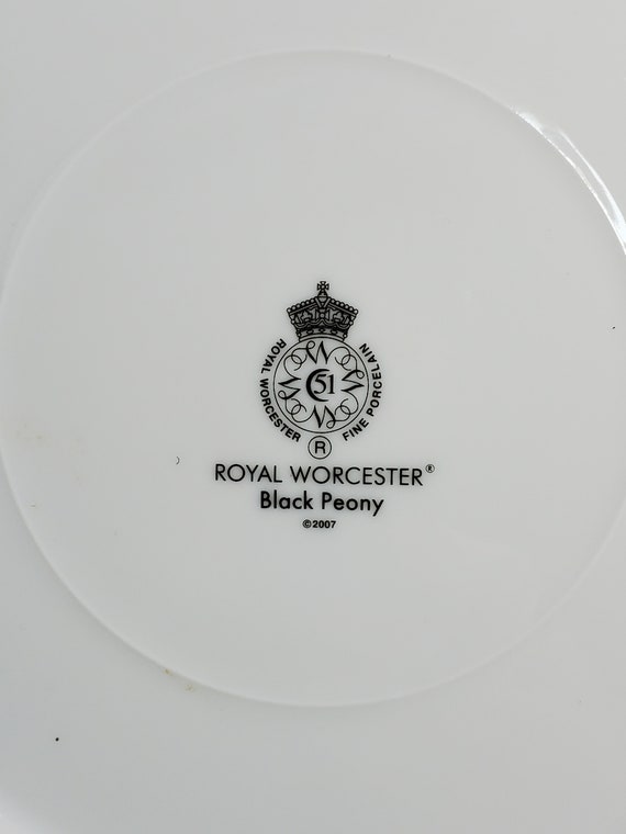 ロイヤルウースター ブラックピオニー ディナープレート - Etsy 日本
