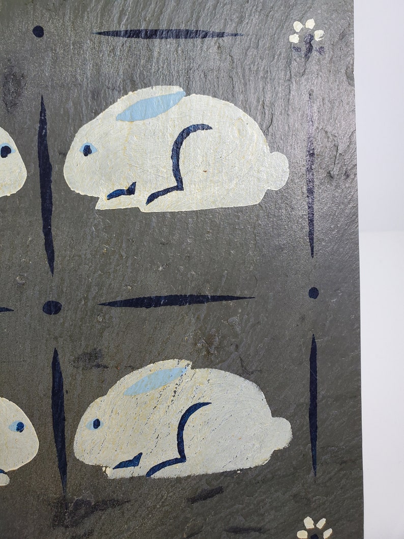 Cape Cod Stencil CO. Rabbit Stenciled Slate Plaque /trivet - Etsy