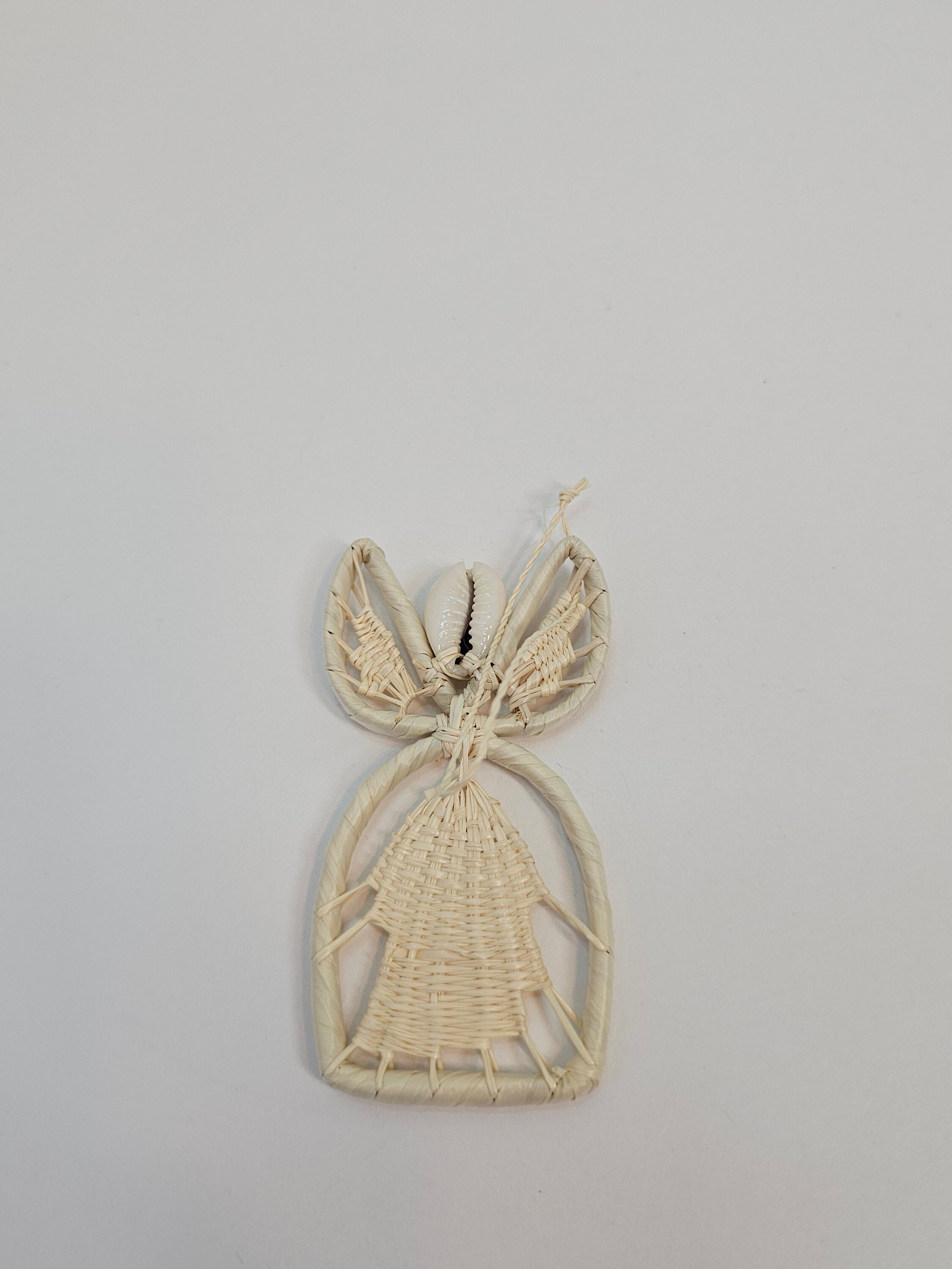 Wicker Angel Angel Shell and Wicker Hanging Ornament - Etsy