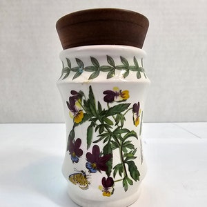 Portmeirion Botanic Garden Viola Grip Gewürzdose mit Holzdeckel, England