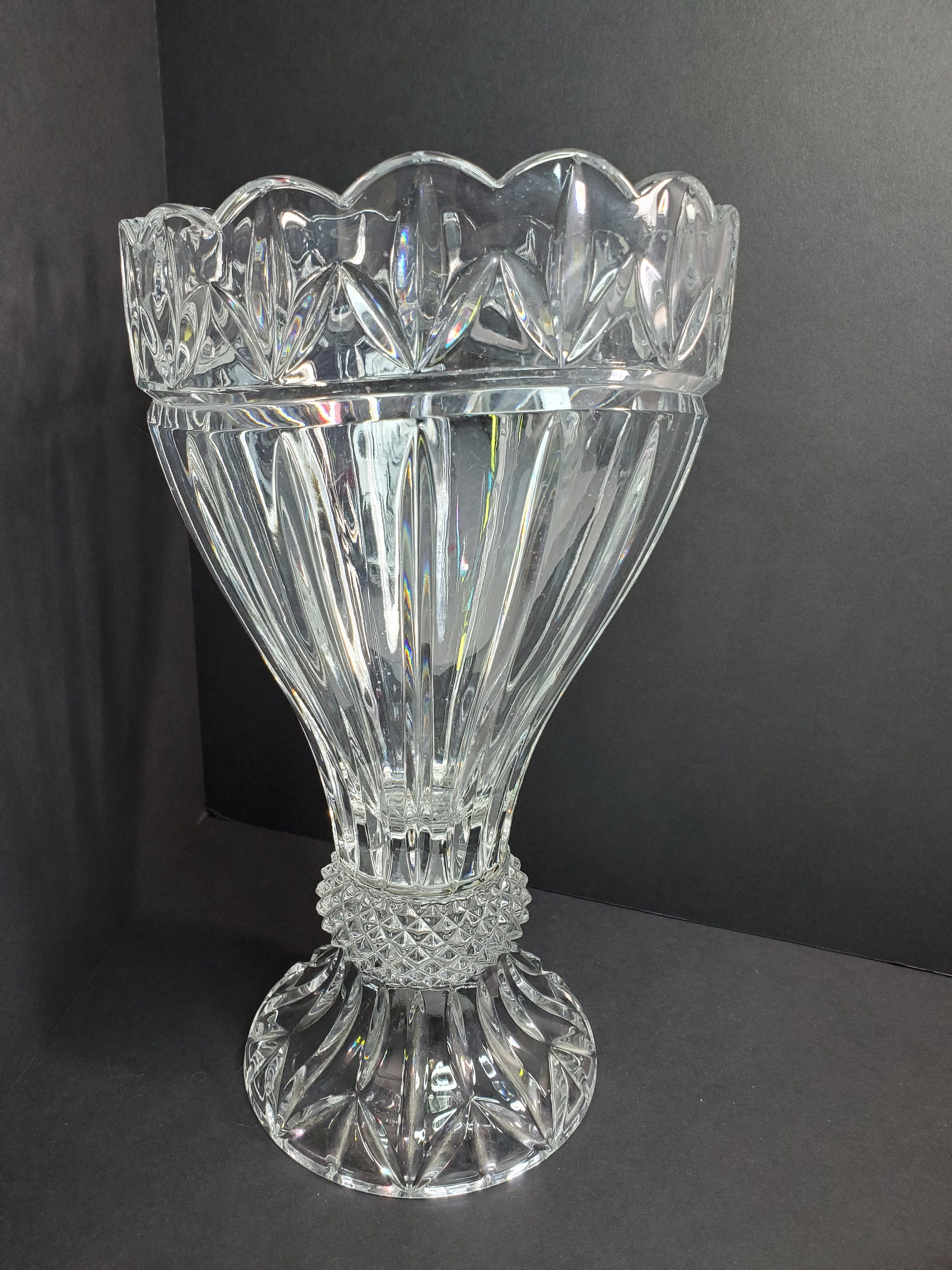 Shannon Crystal Olympia Footed Vase Poland Etsy