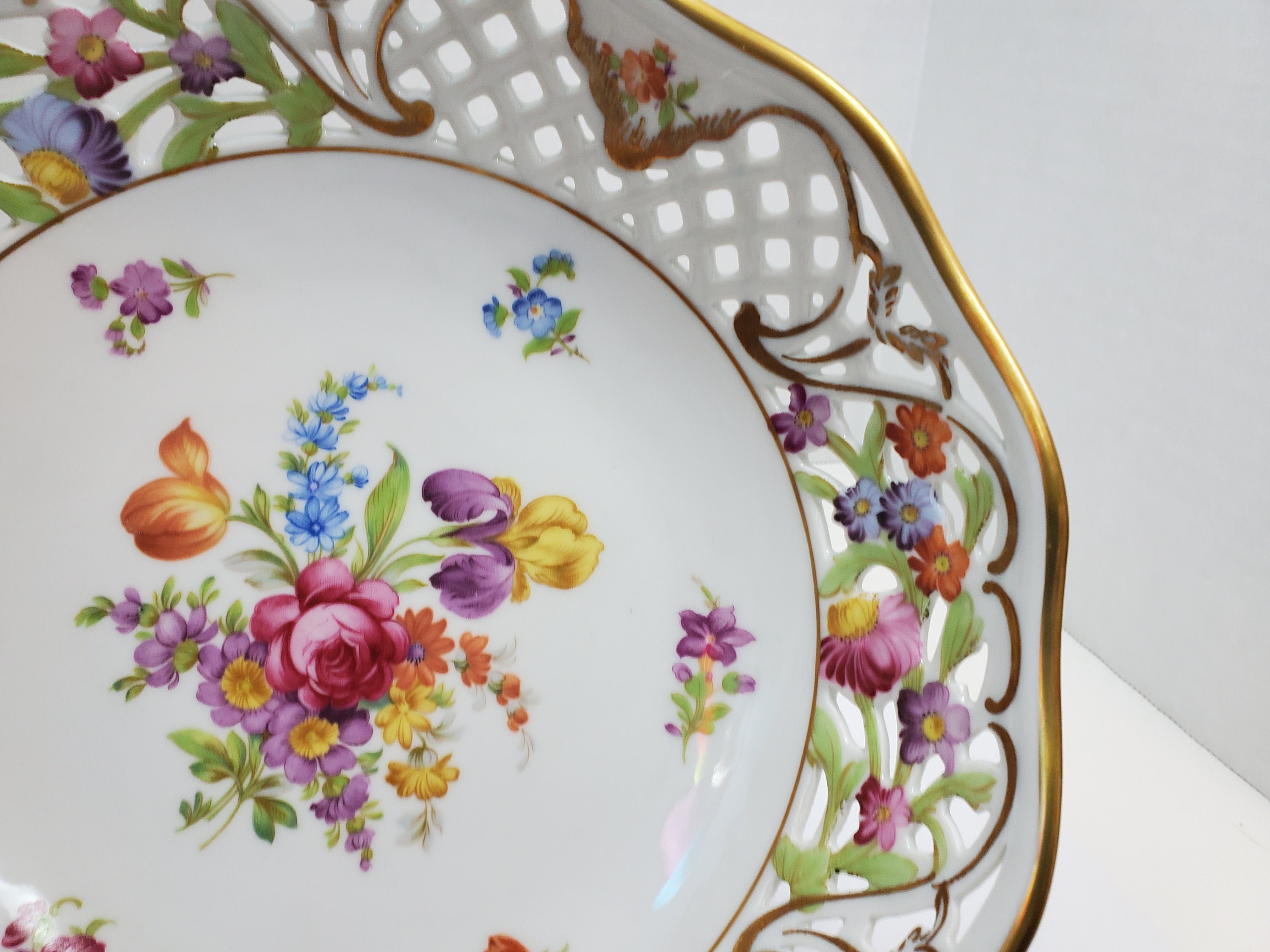 Schumann Empress Dresden Flowers Oval Platter, Bavaria - Etsy