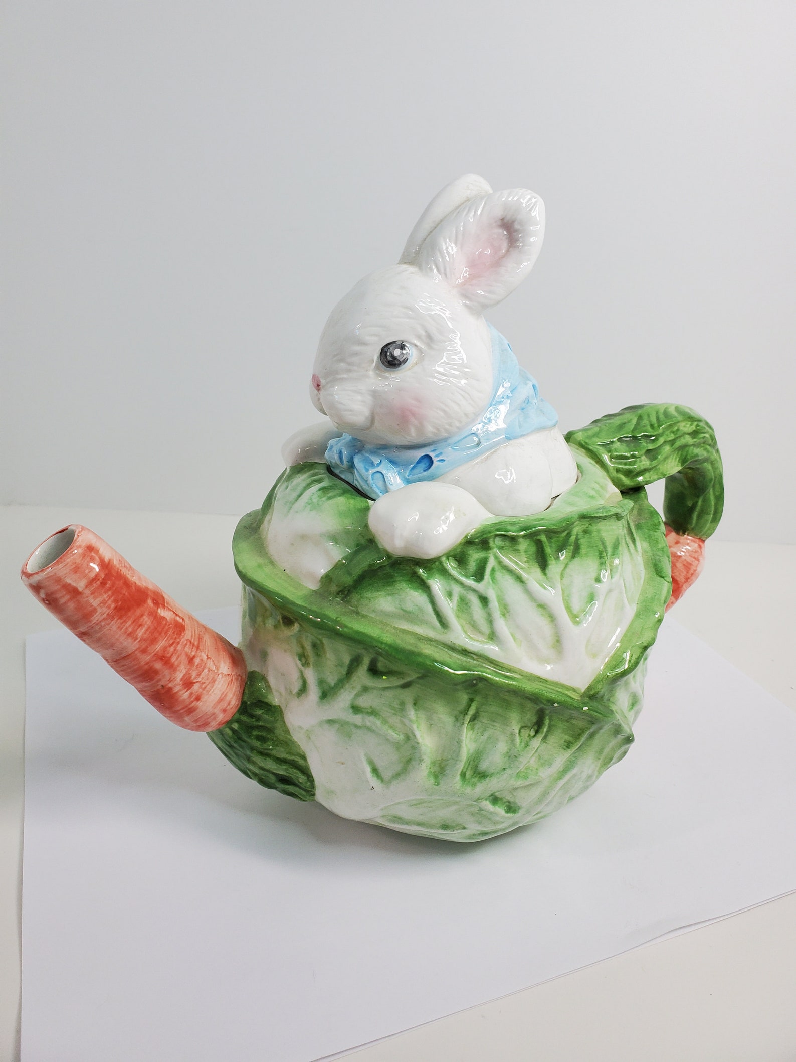 Taiwan Novelty INC. Bunny in a Cabbage Teapot Etsy