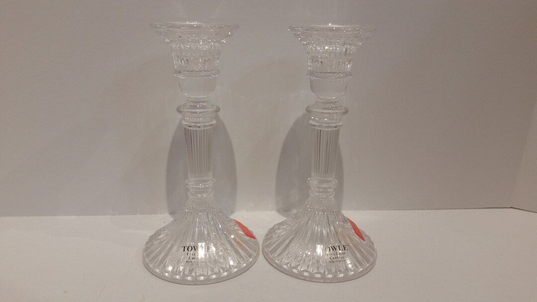 Towle Full Lead Crystal Candlesticks Etsy