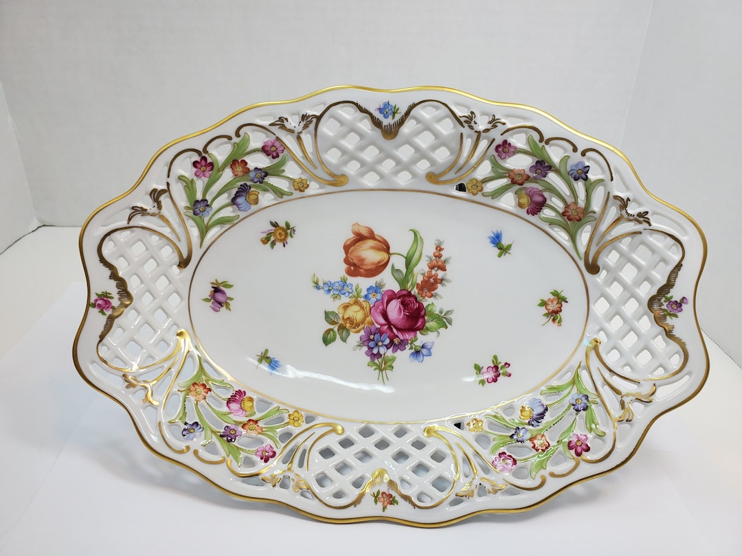 Schumann Empress Dresden Flowers Oval Platter, Bavaria - Etsy