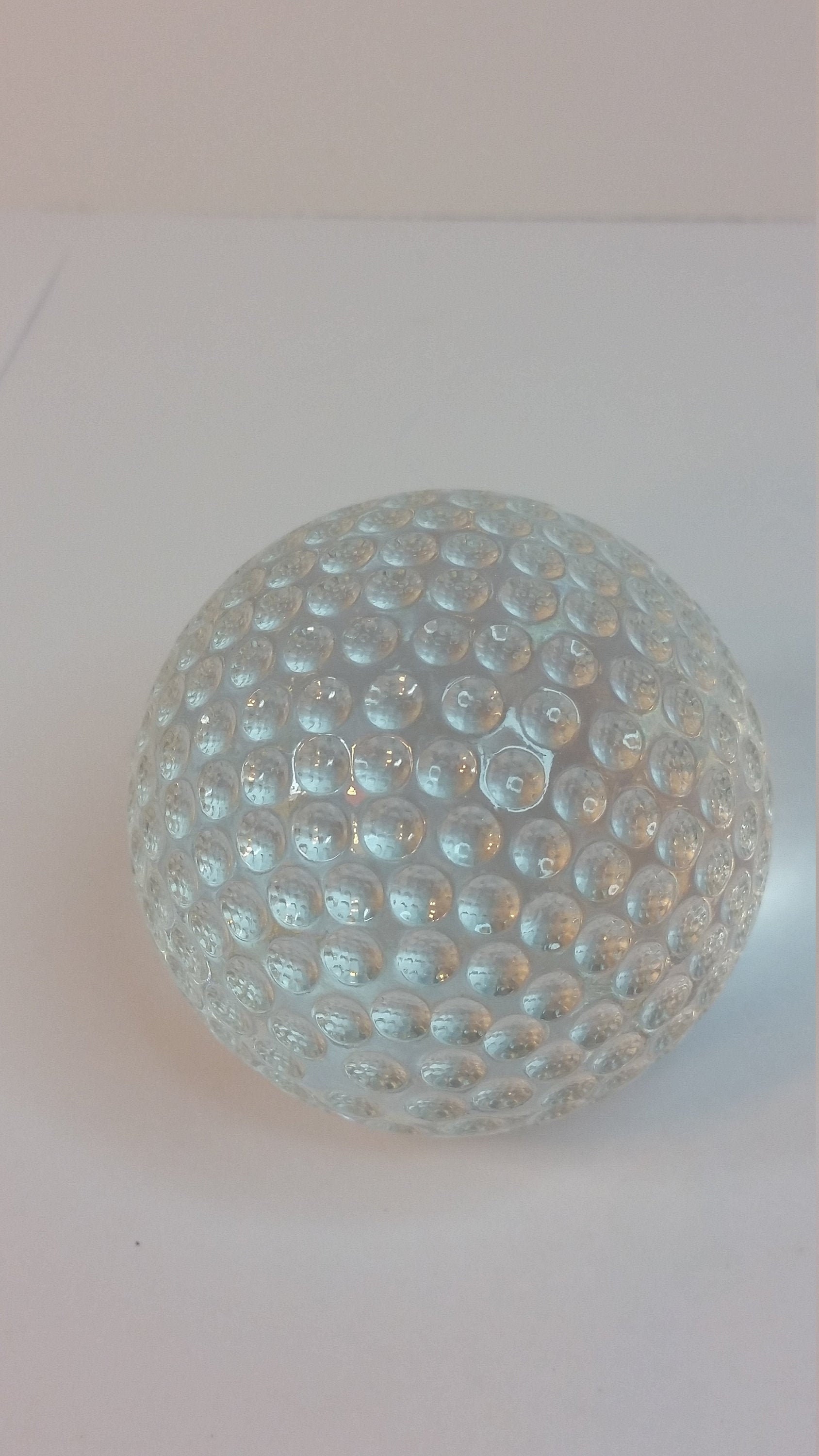 Golfer Aschenbecher Kristallglas mit 925er Silber Golfball in der Mitte