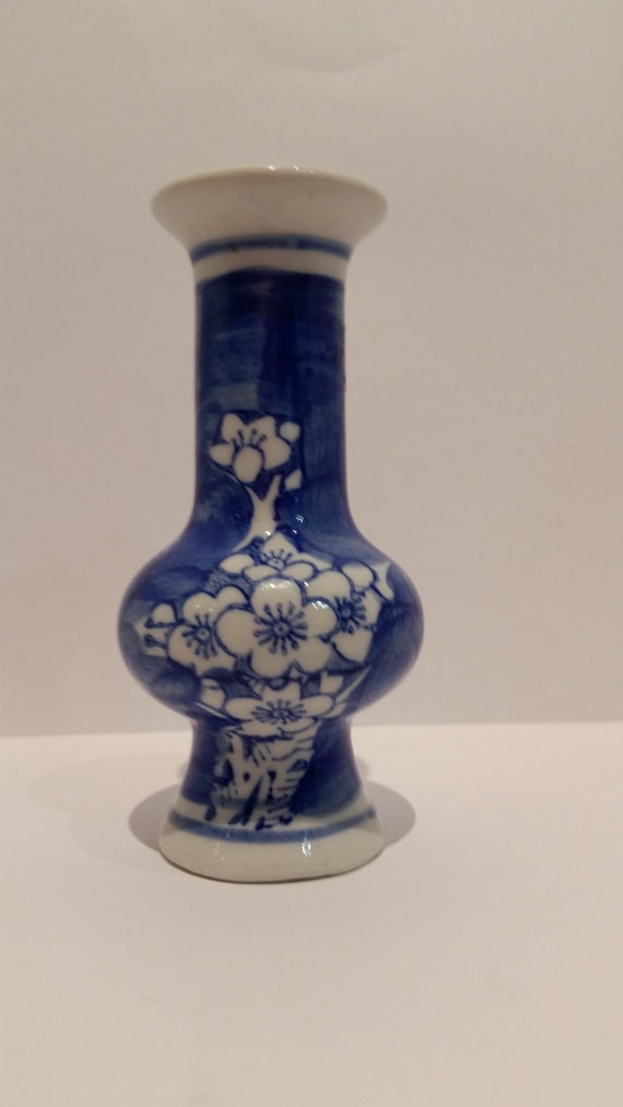 Blue and White Vase 4" made in China blue and white vase 4 made in china