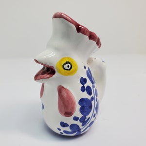Ceramic Mini Rooster Creamer, Handpainted, Signed by Artist