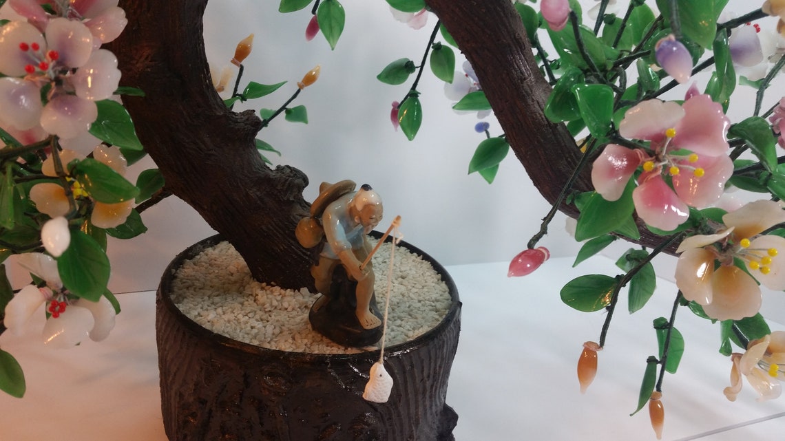 Japanese Glass Flower Covered Tree Very Large Etsy