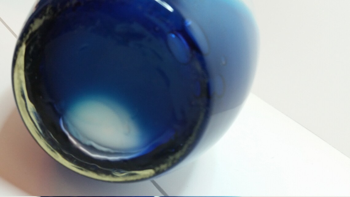 Blue and White Glass Vase With Bubbles 10 Etsy