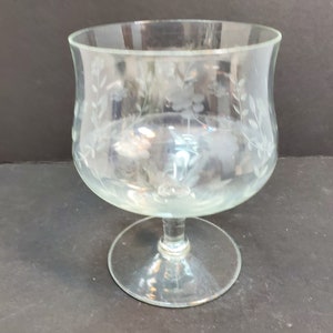 Etched Floral Brandy Snifter