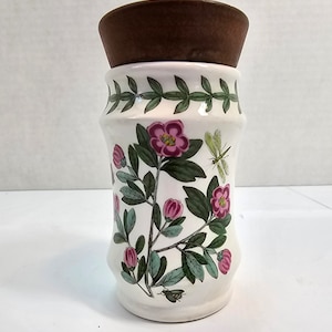 Portmeirion Botanic Garden Cyclamen Grip Gewürzglas mit Holzdeckel, England