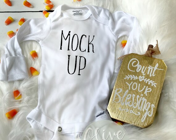 Download Free Fall Baby Onesie Mock Up Gerber Onesie Bodysuit ...
