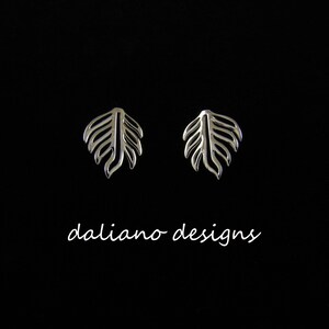 Monstera Leaf Post Earrings. Hawaiian & Island inspired jewelry designs. 925 Sterling Silver w/ Rhodium plating to prevent tarnish.
