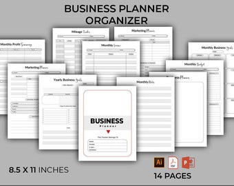 Business Planner | Small Business Plan | Entrepreneur Planner | Editable Startup Business Tracker