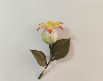 Handmade Brooch Genshin Impact Flower Brooch Calla Lily Pin Hand Wrap Hand Colored Genshin Fan Gift Valentines' Day Present