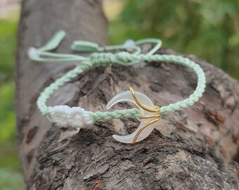 Hand knotted Love between fairy and devil bracelet, Can Lan Jue crescent moon bracelet, fairy orchid inspired bracelet, yu shuxin