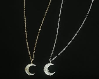 Hand knotted or dainty chain Love between fairy and devil necklace Can Lan Jue crescent moon bone orchid necklace, Christmas Gift,苍兰诀