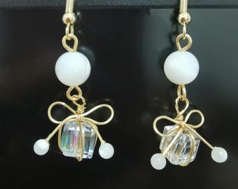 Christmas Gift Box Earring Christmas Present Earring, Birthday Gift Idea