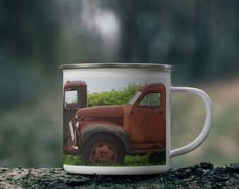 Old Farm Trucks Enamel Camping Mug