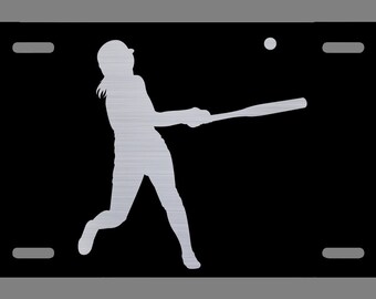 12-Inch By 6-Inch Vincit Veritas Softball Black Etched License Plate Premium Quality LP018