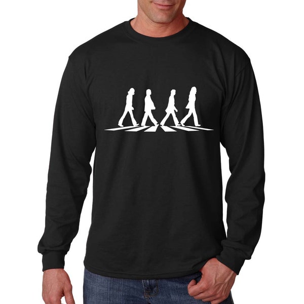 Beatles Abbey Road T-Shirt For Men - Black Silhouette Graphic Tee, 100% Cotton - View #11