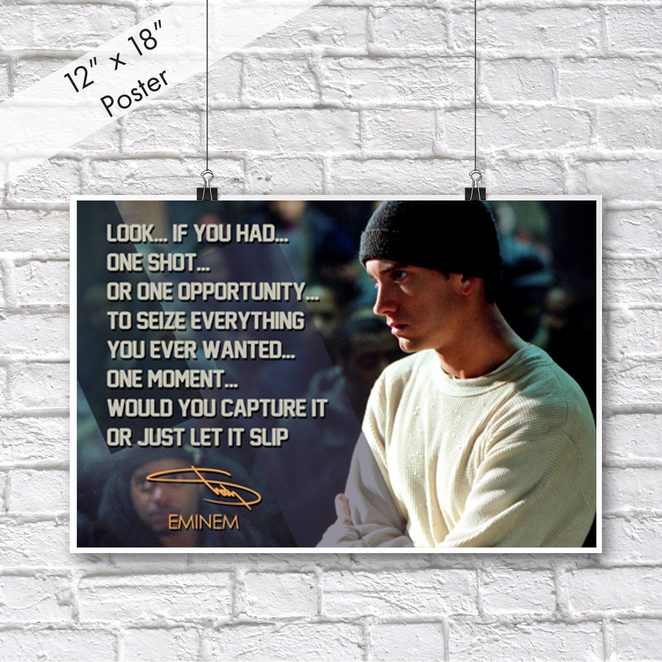 Eminem Poster Quote Rapper Hip Hop Inspirational Motivational Decor Wall  Art Photo Rappers Death Row Records 90s Slim Shady Dre Quotes P142 - Etsy  Israel, image size:1301x1301