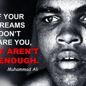 Muhammad Ali cartel cita de boxeo deportes citas carteles decoraciones crecimiento Mindset decoración profesores decoración Educativo P047