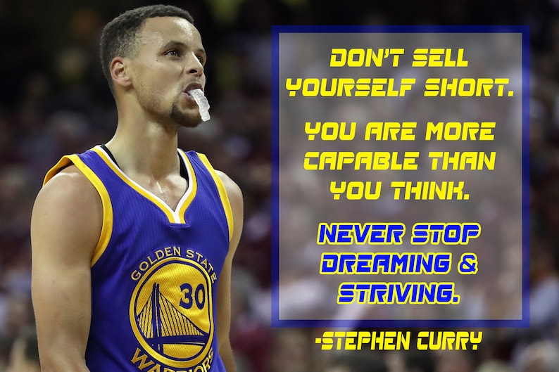 Stephen Curry Poster Quote Cool Golden State Warriors Steph | Etsy