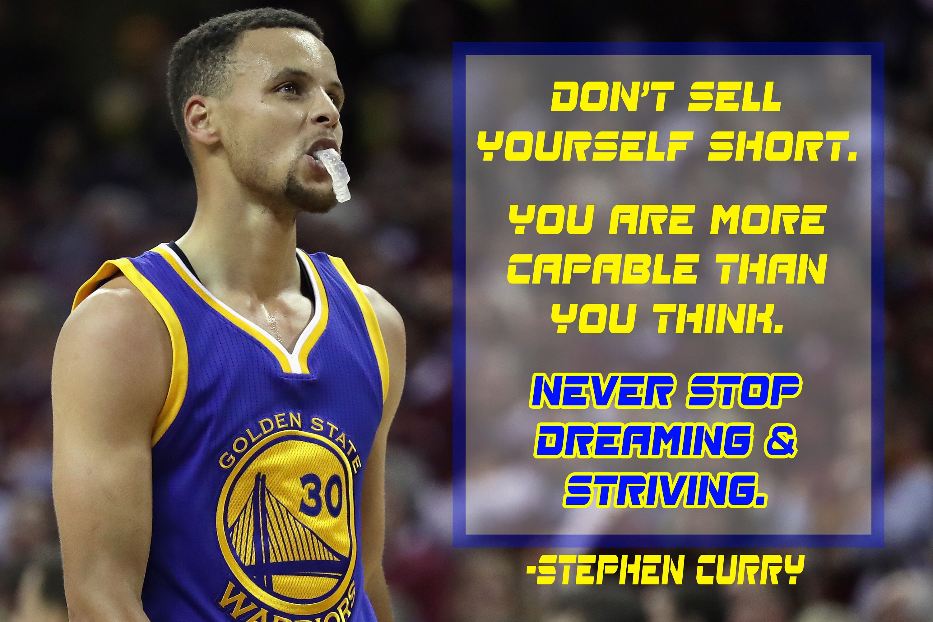 Stephen Curry Poster Quote Cool Golden State Warriors Steph Etsy