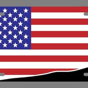 USA American Flag Fallen Soldier Salute UV Full Color Metal License Plate Military Army Navy Marines Air Force Christmas Gifts Birthday Gift