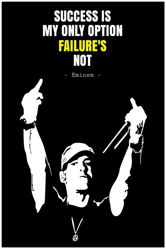 Eminem Poster A3 sans cadre Rappeur américain avec citation inspirante