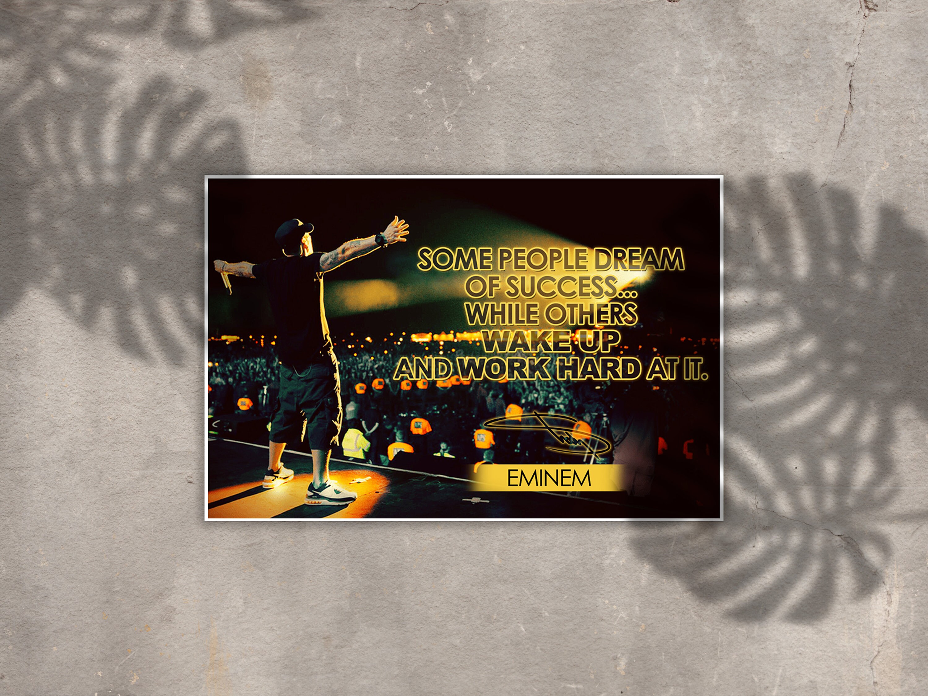 Poster Eminem A3 Sans Cadre - Rappeur Américain Avec Citation Inspirante, Impression Haute Qualité Sur Papier 280g/m² - Déco Murale
