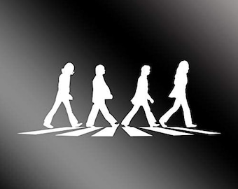 Beatles Abbey Road Decal Crosswalk Sticker Merchandise Album Record Iconic Band Pepper Black Vinyl | Premium Quality | 7-Inches | D031-W