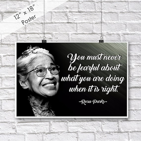 Rosa Parks Quote Poster Classroom Poster Inspirational Etsy