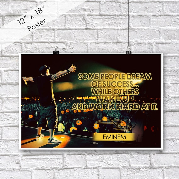 Eminem Poster Quote Rapper Hip Hop Inspirational Motivational