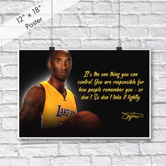 Kobe Bryant Poster Quotes Wall Art,Canvas Prints Lakers Poster Basketball  Player