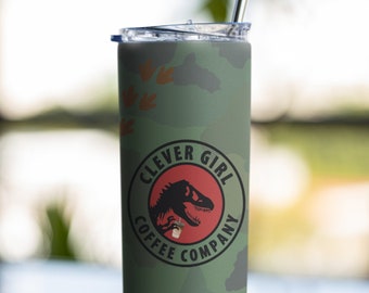 Jurassic Park 20 oz Tumbler Cup | Sublimation Tumbler | Jurassic Park Starbucks Cup | 20oz Tumbler for Hot & Cold Drinks | Dinosaur Tumbler