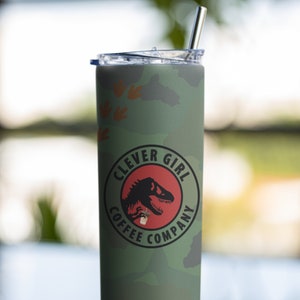 Jurassic Park 20 oz Tumbler Cup | Sublimation Tumbler | Jurassic Park Starbucks Cup | 20oz Tumbler for Hot & Cold Drinks | Dinosaur Tumbler