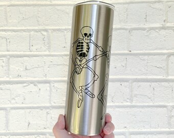 Dancing Skeleton Tumbler | Disney Inspired Cup | Halloween Insulated Cup | Skeleton Starbucks Tumbler | Dancing Skeleton Sublimation Cup