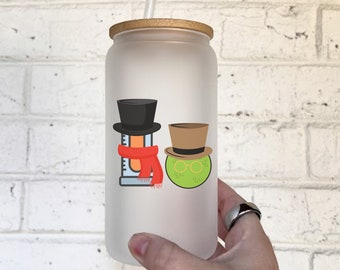 Muppets Glass Can Cup | Beaker and Bunsen Can Cup | Glass Tumbler with Bamboo Lid | Muppets Tumbler | Disney Starbucks Cup | Christmas gift