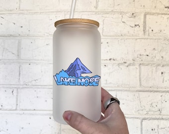 Phineas and Ferb Glass Can Cup  | Disney Inspired Can Cup | Glass Tumbler with Bamboo Lid | Disney inspired Cup | World Traveler Lake Nose