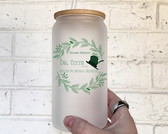 Muppets Glass Can Cup | Dr. Teeth Can Cup | Glass Tumbler with Bamboo Lid | Muppets Tumbler | Disney Starbucks Cup | disney Cup