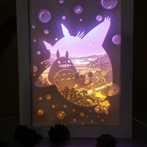The Great Wave paper cut light box, shadow box, night light bedroom, shadow  box gift, anniversary gift, gift for him, gift for her, handmade