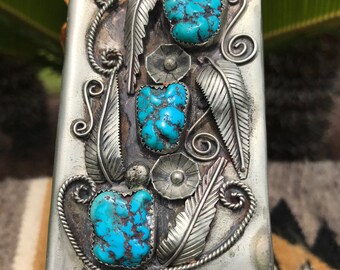 Vintage Silver Turquoise Cigarette Case