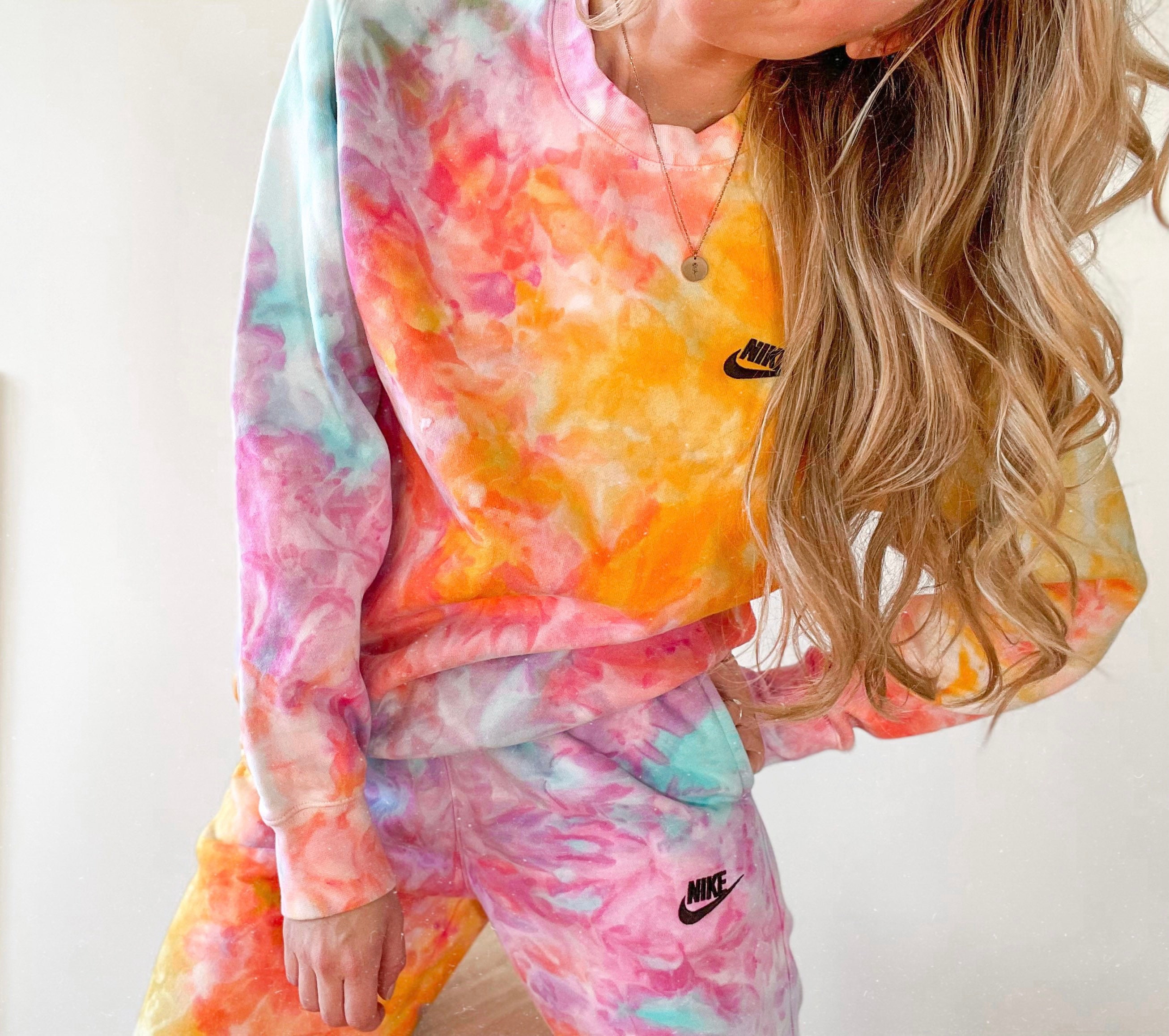 Tie Dye Nike Sweatsuit Tie Dye Sweat Set Tie Dye Nike Etsy