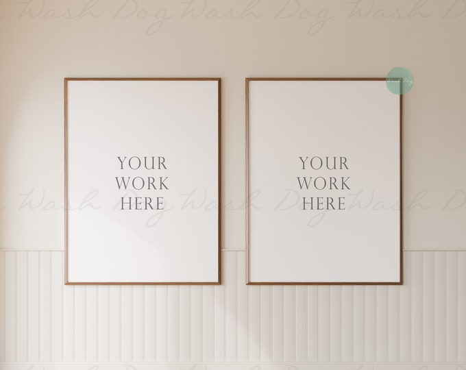 2 Vertical frame mockup, Mock ups frame 3x4, Download frame art, Brown frame mock up, 3x4 Vertical frame, Set of 2 frame, Show picture frame