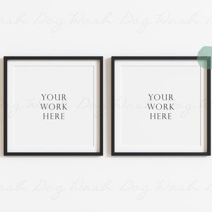 Black two frame mockup, Square frame mock up, Mock up frame, Digital two frame, Photo frame mockup, Instant download, 2 square frame mockup